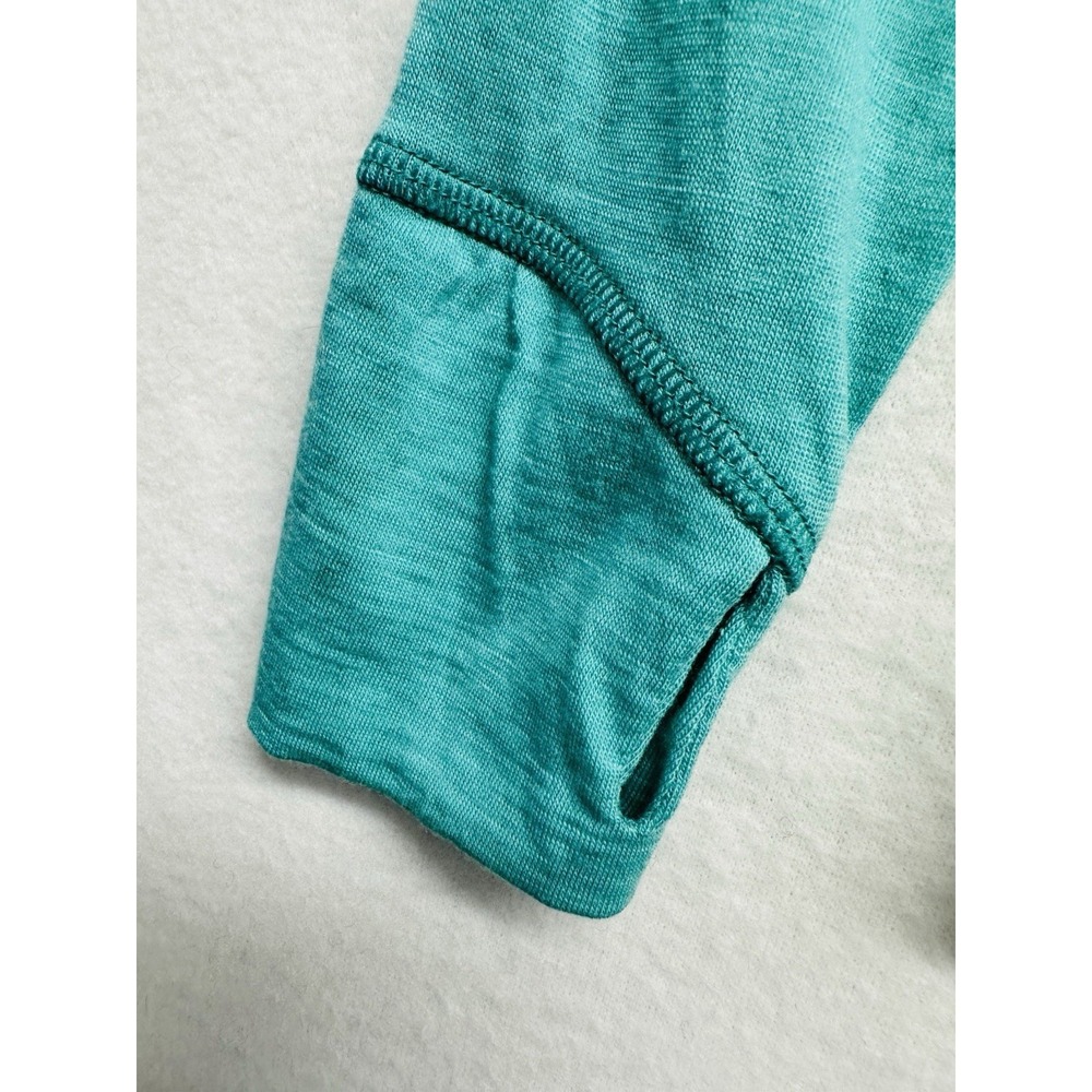 IKSPLOR Base Layer Top Kid's Sz 6-7 100% Merino Wool Teal Thumbhole Ski Winter - Picture 3 of 9